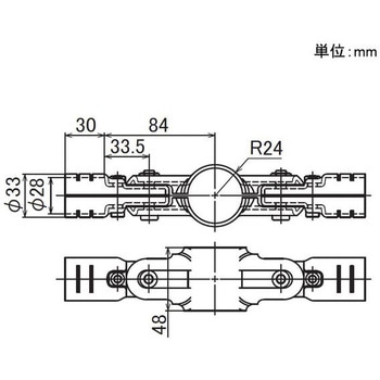 イレクター Φ42・28異形メタルジョイント ニッケル 矢崎化工