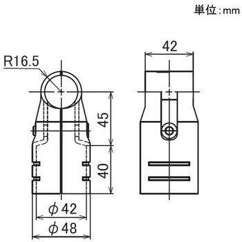 イレクター Φ42・28異形メタルジョイント ニッケル 矢崎化工