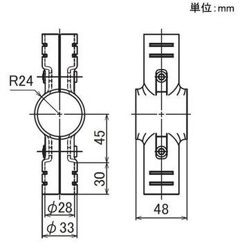 イレクター Φ42・28異形メタルジョイント ニッケル 矢崎化工