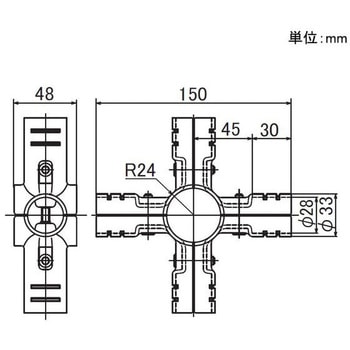 イレクター Φ42・28異形メタルジョイント ニッケル 矢崎化工