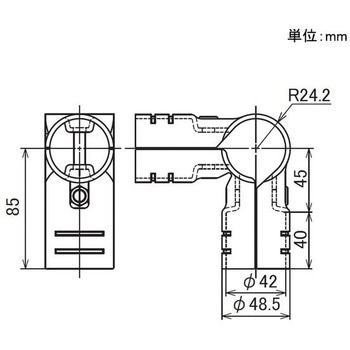 イレクター Φ42メタルジョイント ニッケル 矢崎化工