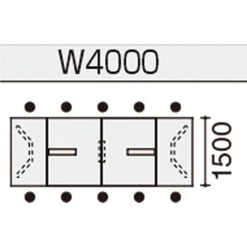会議テーブル WT400 角形 配線有 (配送・組立サービス付き)