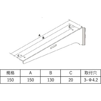 カラーシェルフ棚受 木棚固定用穴有 フジテック・ジャパン