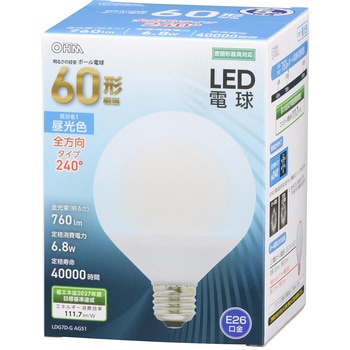 LED電球 ボール電球形 E26 全方向タイプ オーム電機