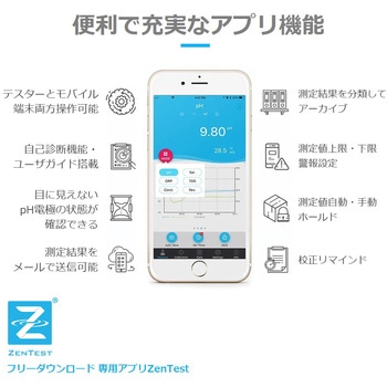 PC60-Z ZenTest スマートマルチテスター pH/導電率(EC)/ TDS (ppm) /塩分(ppt) /比抵抗率測定 Apera Instruments(アペラインスツルメンツ)