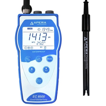 EC8500 高性能タイプ ポータブル式EC(導電率)計 EC/TDS/塩分濃度/抵抗率/℃ データ管理機能付き Apera Instruments(アペラインスツルメンツ)