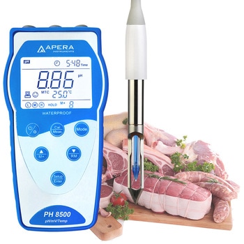 PH8500-MT データ管理機能付 生肉/冷凍食品/魚類/バターなどの品質管理向け ポータブル式pH計 LabSen 763標準付属 Apera Instruments(アペラインスツルメンツ)