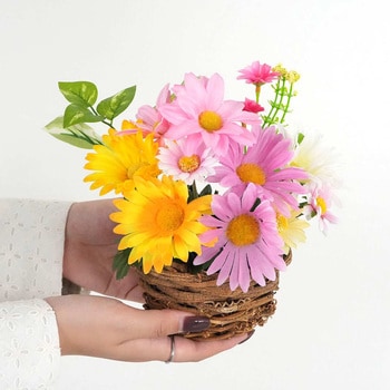 季節装飾(春の花)ガーベラ盛カゴアレンジ(造花) ストア・エキスプレス