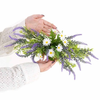 季節装飾(春の花)ラベンダー ワイドスワッグ(造花) 幅40cm ストア・エキスプレス