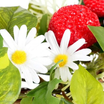 季節装飾(春の花)いちごリース(造花)高さ30cm ストア・エキスプレス