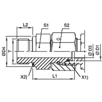 EO-2 EGE-R-ED スイベルコネクター - Parker