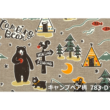 OXプリント 783キャンプベア 生地 アルテモンド