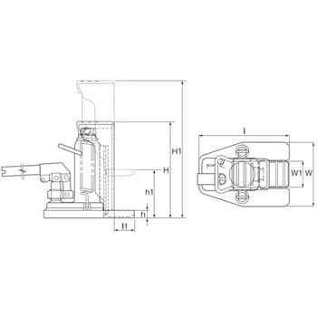 MHC-1.5SL-2 爪付オイルジャッキ マサダ製作所 爪荷重1.5t - 【通販