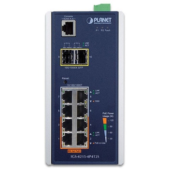 産業用PoEスイッチングハブ マネージド(管理型) Giga8ポート SFP 2ポート af/at PLANET Technology