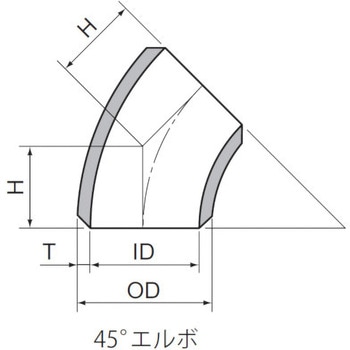 溶接式管継手(ステンレス)45°ロングエルボ ベンカン機工