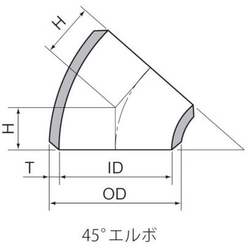 溶接式管継手(黒)45°ショートエルボ ベンカン機工