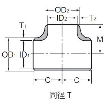 JIS(NBG) T(S) FSGP 6B 溶接式管継手(白)チーズ 1個 ベンカン機工