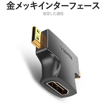 2in1 ミニHDMI+マイクロHDMIオス-HDMIメスアダプター VENTION