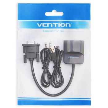メスマイクロUSBとオーディオポートを備えた VGA - HDMIコンバーター / ブラック VENTION