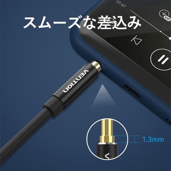 3.5mm オス-オスAUX オーディオケーブル BK VENTION