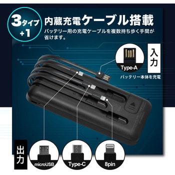 monowa005 4台同時充電可能 10000mAh モバイルバッテリー 大河商事