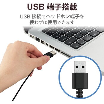 HS-EP100UNCBK ヘッドホン 無指向性 マイク付きイヤホン 有線 USB 接続
