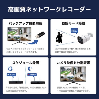 800万画素(4K)人検知AI付きPoEタイプNVR防犯カメラセット ブロードウォッチ