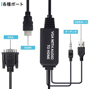 TR-HDA003-BK VGA to HDMI 変換アダプタ 音声データ伝送タイプ トライ