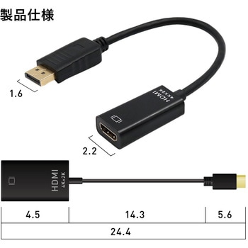 DisplayPort to HDMI 変換アダプタ トライメイト