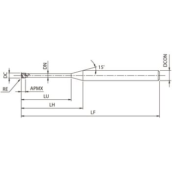 高硬度鋼用超硬エンドミル ロングネックラジアスタイプ 高精度仕上げ用2刃 AE-CPR2-H OSG(オーエスジー)