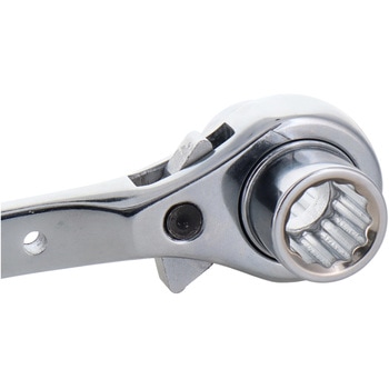 シノ付曲両口ラチェットレンチ ロング trad