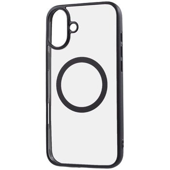 iPhone 16 Plus Like standard MagSafe対応 マグネットアクセサリー対応 衝撃吸収 バンパー マット メタリック ハイブリッドケース / ブラック - レイ・アウト