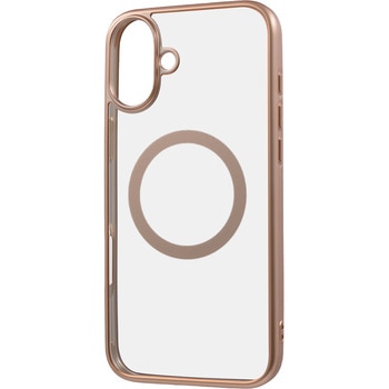 iPhone 16 Plus Like standard MagSafe対応 マグネットアクセサリー対応 衝撃吸収 バンパー マット メタリック ハイブリッドケース / ピンクゴールド レイ・アウト