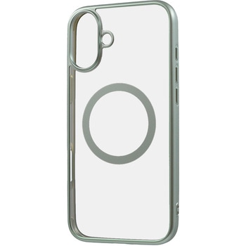iPhone 16 Plus Like standard MagSafe対応 マグネットアクセサリー対応 衝撃吸収 バンパー マット メタリック ハイブリッドケース / ライトグリーン レイ・アウト