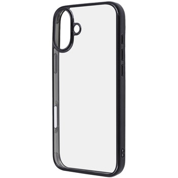 iPhone 16 Plus Like standard 衝撃吸収 バンパー メタリック ハイブリッドケース / ブラック レイ・アウト
