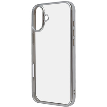 iPhone 16 Plus Like standard 衝撃吸収 バンパー メタリック ハイブリッドケース / シルバー - レイ・アウト