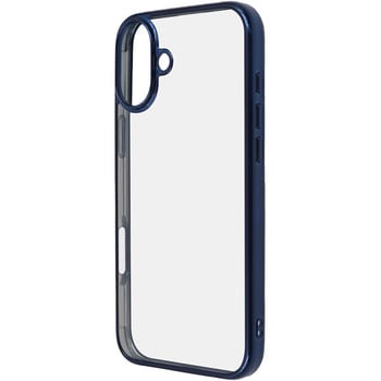 iPhone 16 Plus Like standard 衝撃吸収 バンパー メタリック ハイブリッドケース / ブルー レイ・アウト