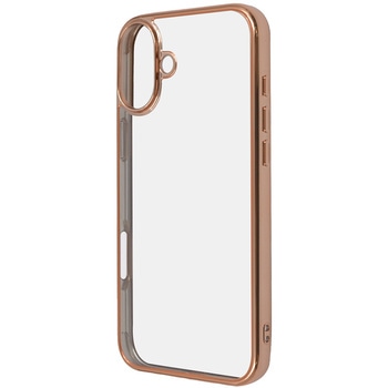 iPhone 16 Plus Like standard 衝撃吸収 バンパー メタリック ハイブリッドケース / ピンクゴールド レイ・アウト