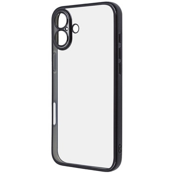 iPhone 16 Plus Like standard 精密設計 カメラ保護 衝撃吸収 バンパー メタリック TPUソフトケース / ブラック レイ・アウト