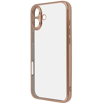 iPhone 16 Plus Like standard 精密設計 カメラ保護 衝撃吸収 バンパー メタリック TPUソフトケース / ピンクゴールド - レイ・アウト