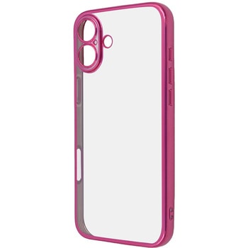 iPhone 16 Plus Like standard 精密設計 カメラ保護 衝撃吸収 バンパー メタリック TPUソフトケース / マゼンタ レイ・アウト