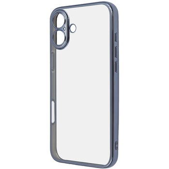 iPhone 16 Plus Like standard 精密設計 カメラ保護 衝撃吸収 バンパー メタリック TPUソフトケース / ライトブルー レイ・アウト