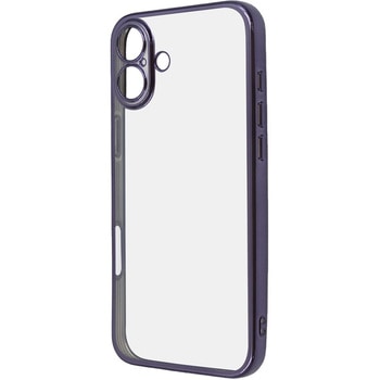iPhone 16 Plus Like standard 精密設計 カメラ保護 衝撃吸収 バンパー メタリック TPUソフトケース / パープル - レイ・アウト