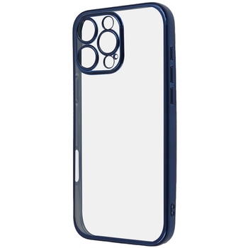 iPhone 16 Pro Max Like standard 精密設計 カメラ保護 衝撃吸収 バンパー メタリック TPUソフトケース / ブルー レイ・アウト