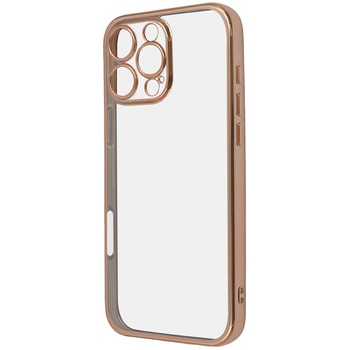 iPhone 16 Pro Max Like standard 精密設計 カメラ保護 衝撃吸収 バンパー メタリック TPUソフトケース / ピンクゴールド レイ・アウト