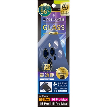 iPhone 16 Pro / 16 Pro Max / 15 Pro / 15 Pro Max 精密設計ケース専用 スーパークリア レンズ保護ガラス 光沢 トリニティ