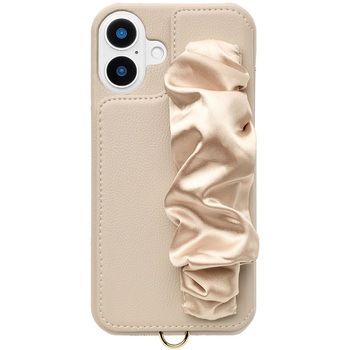 UNI-CSIP24L-2CSBE Classy Scrunchie Case for iPhone 16 Plus (beige) ���j�P�[�X 13036987