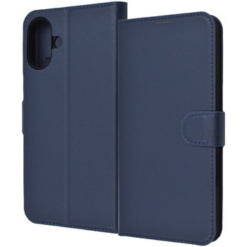 iPhone 16 Plus Like standard 耐衝撃 マグネットベルト シンプル 手帳型レザーケース / ダークネイビー レイ・アウト