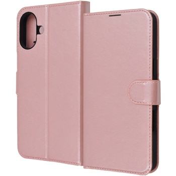 iPhone 16 Plus Like standard 耐衝撃 マグネットベルト シンプル 手帳型レザーケース / シャイニーピンク レイ・アウト