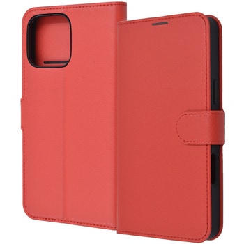 iPhone 16 Pro Max Like standard 耐衝撃 マグネットベルト シンプル 手帳型レザーケース / レッド レイ・アウト